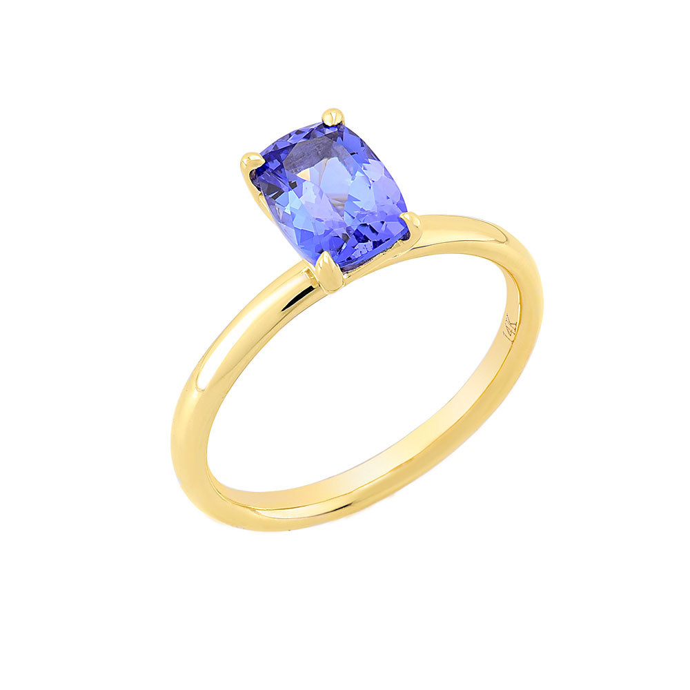 14K Yellow Gold Tanzanite Solitaire Ring